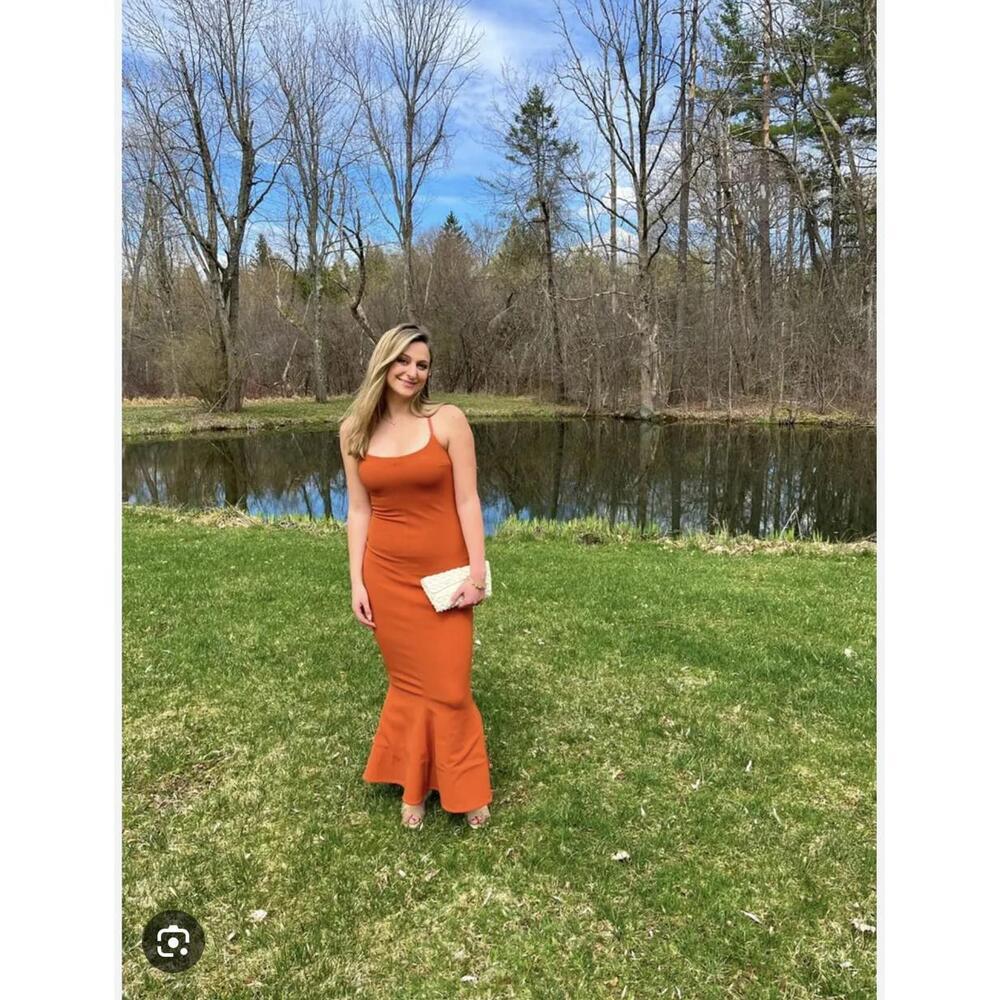 Solace London Burnt Orange Maxi Tulip Dress - Picture 8 of 9